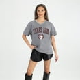 thumbnail image 1 of Women's Gameday Couture Gray Texas A&M Aggies Iconic Edge Rhinestone V-Neck T-Shirt, 1 of 7