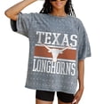 thumbnail image 1 of Women's Gameday Couture Gray Texas Longhorns On the Ball Oversized T-Shirt, 1 of 2