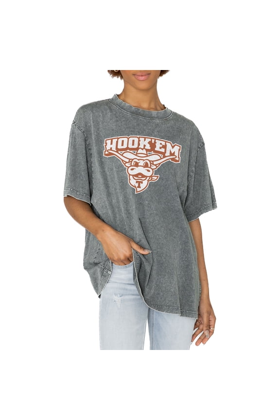 Women's Gameday Couture Gray Texas Longhorns Solid Defense Oversized T-Shirt
