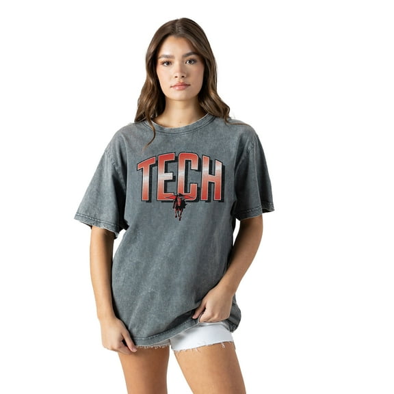 Women's Gameday Couture Gray Texas Tech Red Raiders Snow Washed Relaxed Fit Classic T-Shirt