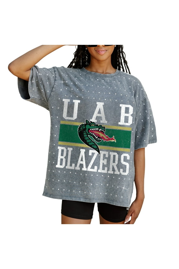 Women's Gameday Couture Gray UAB Blazers On the Ball Oversized T-Shirt