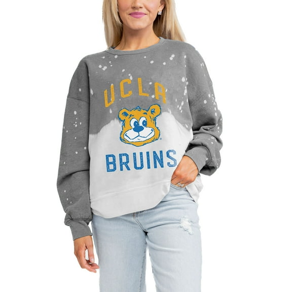 Women's Gameday Couture Gray UCLA Bruins Twice As Nice Faded Crewneck Sweatshirt