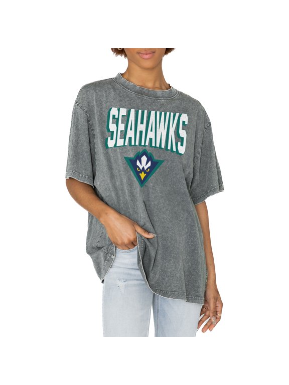 Women's Gameday Couture Gray UNC Wilmington Seahawks Solid Defense Oversized T-Shirt