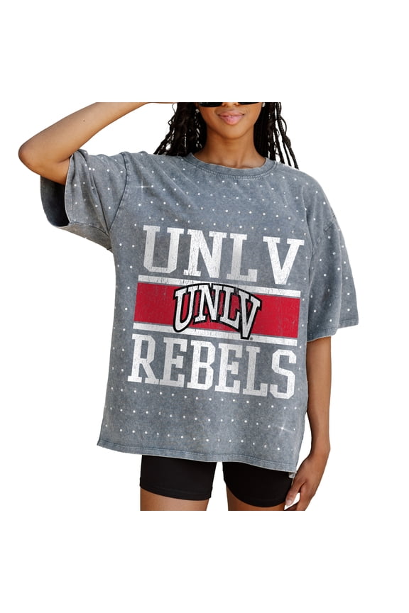 Women's Gameday Couture Gray UNLV Rebels On the Ball Oversized T-Shirt