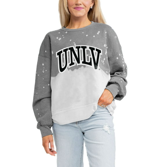 Women's Gameday Couture Gray UNLV Rebels Twice As Nice Faded Crewneck Sweatshirt