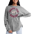 thumbnail image 1 of Women's Gameday Couture Gray Virginia Tech Hokies Playing Around Faded Wash Oversized Long Sleeve T-Shirt, 1 of 1