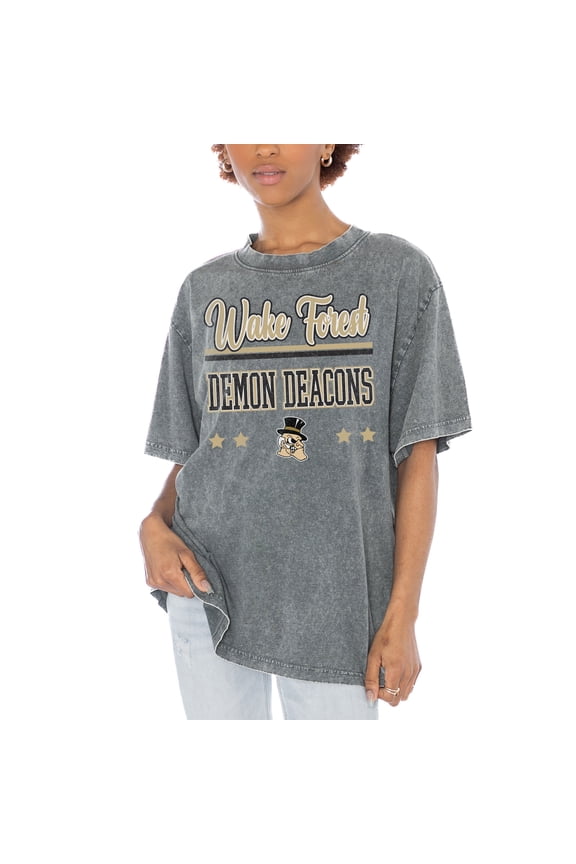 Women's Gameday Couture Gray Wake Forest Demon Deacons Here To Play Oversized T-Shirt