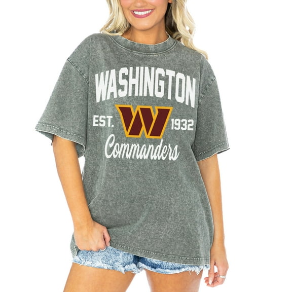 Women's Gameday Couture  Gray Washington Commanders Tackle Titan Boyfriend Washed T-Shirt