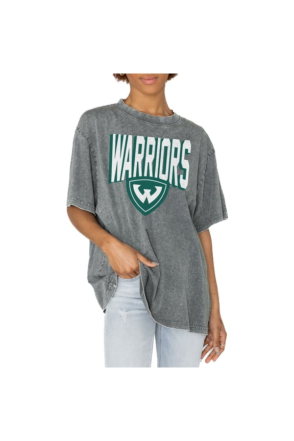 Women's Gameday Couture Gray Wayne State Warriors Solid Defense Oversized T-Shirt