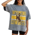 thumbnail image 1 of Women's Gameday Couture Gray Wyoming Cowboys On the Ball Oversized T-Shirt, 1 of 2