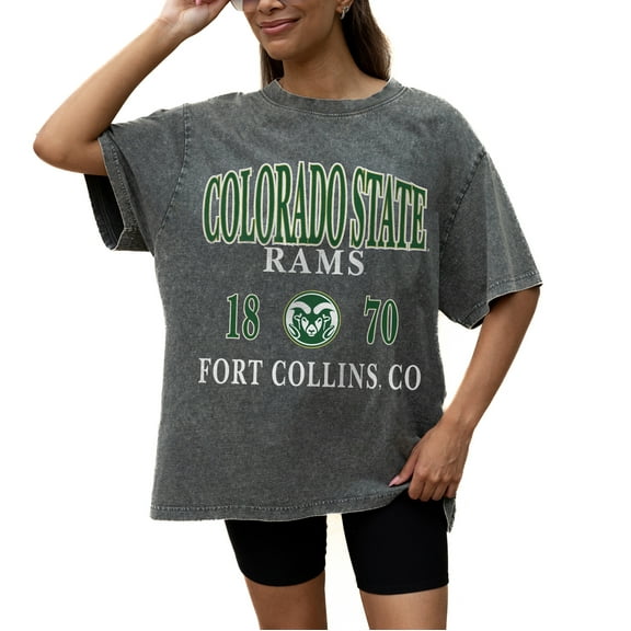Women's Gameday Couture Grey Colorado State Rams Oversized Snow Wash T-Shirt