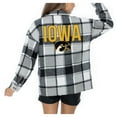 thumbnail image 1 of Women's Gameday Couture  Grey Iowa Hawkeyes Long Sleeve Brushed Plaid Button-Up Overshirt Jacket, 1 of 4
