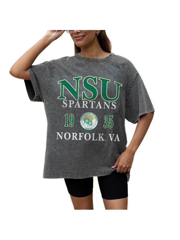 Women's Gameday Couture Grey Norfolk State Spartans Oversized Snow Wash T-Shirt