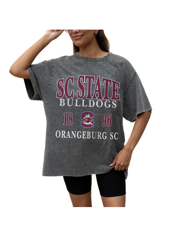 Women's Gameday Couture Grey South Carolina State Bulldogs Oversized Snow Wash T-Shirt