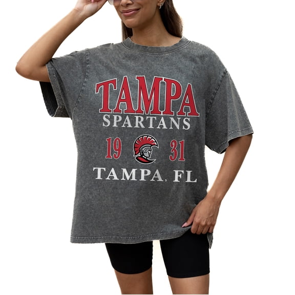 Women's Gameday Couture Grey Tampa Spartans Oversized Snow Wash T-Shirt