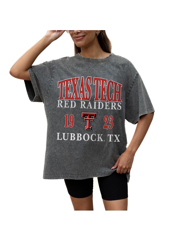 Women's Gameday Couture Grey Texas Tech Red Raiders Oversized Snow Wash T-Shirt
