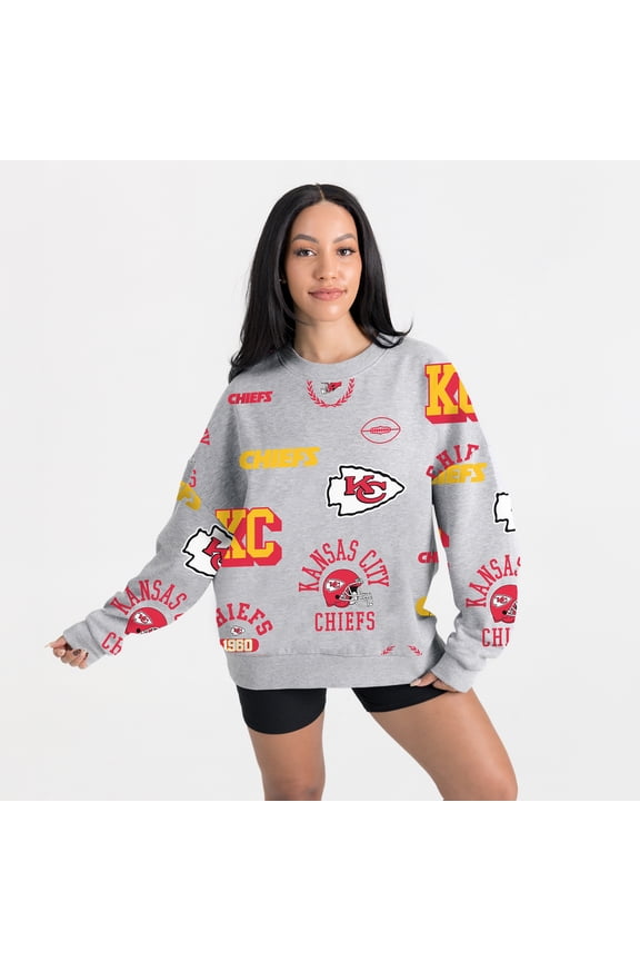 Women's Gameday Couture Heather Gray Kansas City Chiefs Always On Repeat Fleece Sweatshirt