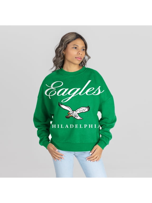Women's Gameday Couture Kelly Green Philadelphia Eagles Legacy Club Premium Fleece Drop Shoulder Oversized Sweatshirt