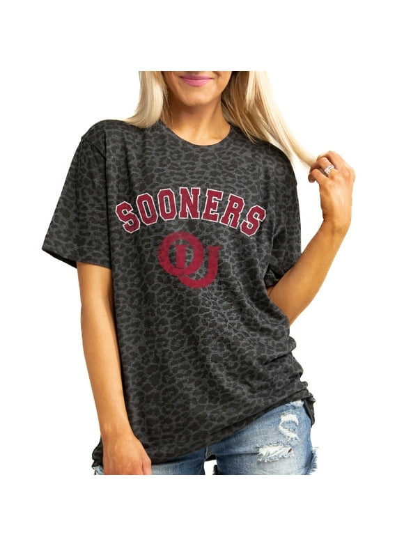 Women's Gameday Couture Leopard Oklahoma Sooners All the Cheer Leopard T-Shirt