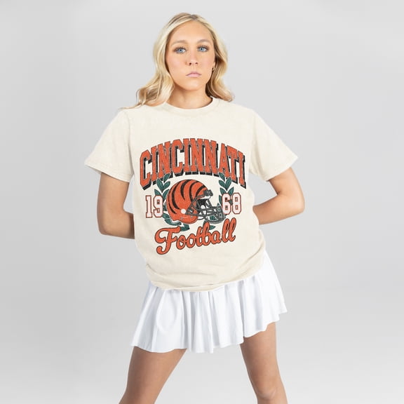 Women's Gameday Couture Natural Cincinnati Bengals Raised on Victory T-Shirt