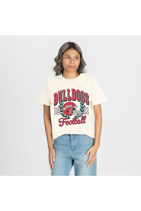 Women's Gameday Couture Natural Fresno State Bulldogs Raised on Victory T-Shirt