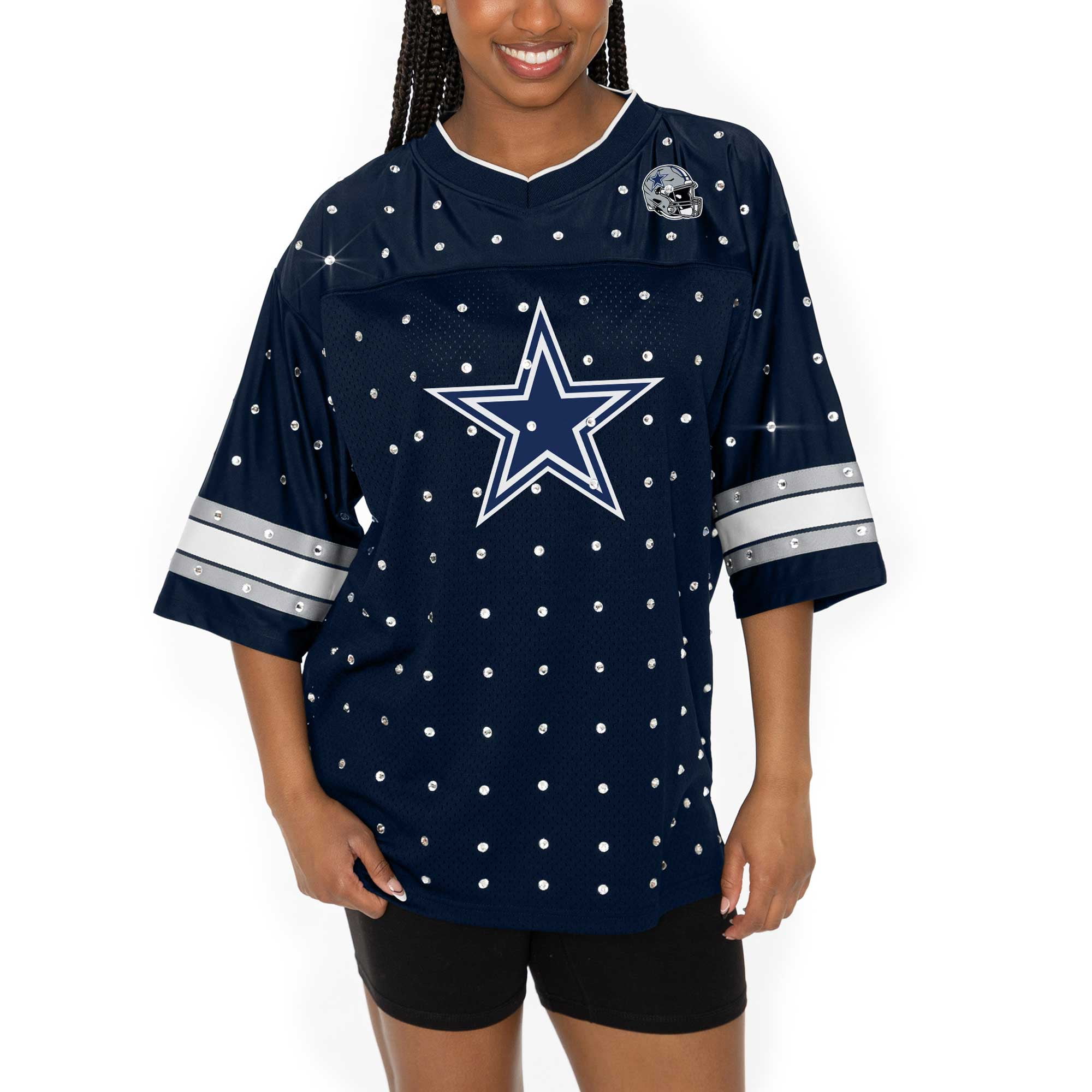 Women's Gameday Couture Navy Dallas Cowboys Kickoff Time Allover ...