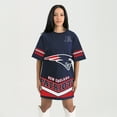 thumbnail image 1 of Women's Gameday Couture Navy New England Patriots Perfect Score Vintage T-Shirt Dress, 1 of 2