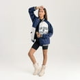 thumbnail image 1 of Women's Gameday Couture  Navy San Diego FC Refined Rivalries Rhinestone Raglan Full-Snap Varsity Bomber Jacket, 1 of 7