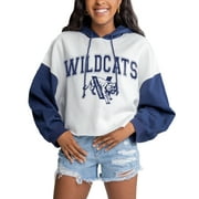 Women's Gameday Couture Navy/White Villanova Wildcats Good Time Colorblocked Cropped Hoodie
