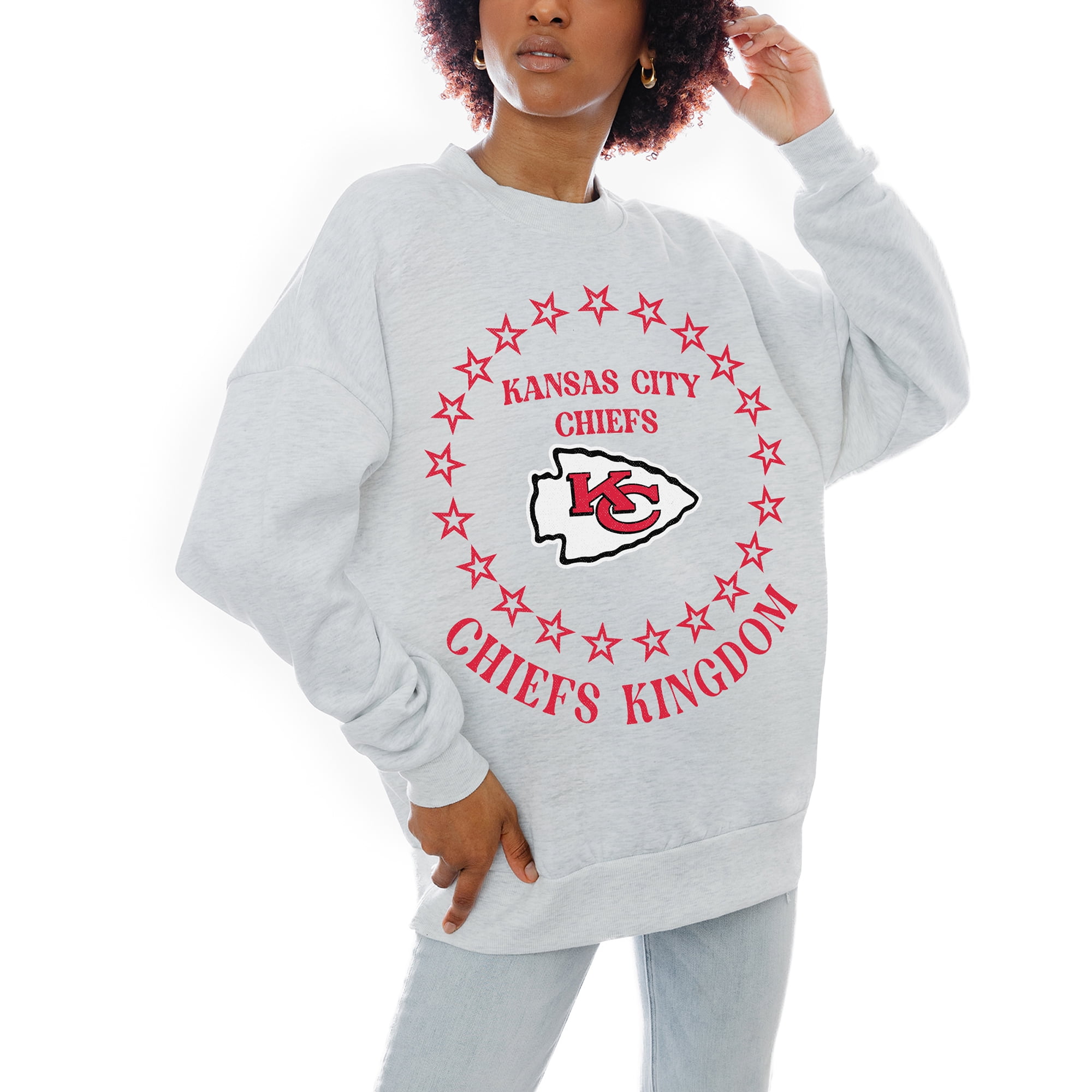 売れ筋商品|||ゲームデイ カットソー トップス レディース Women's White Kansas City Chiefs Sunday Drives Oversized Crewneck Pullover Sweatshirt White Women's Gameday Couture White Kansas City Chiefs Sunday