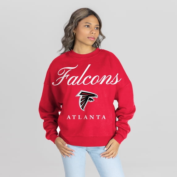 Women's Gameday Couture Red Atlanta Falcons Legacy Club Premium Fleece Drop Shoulder Oversized Sweatshirt
