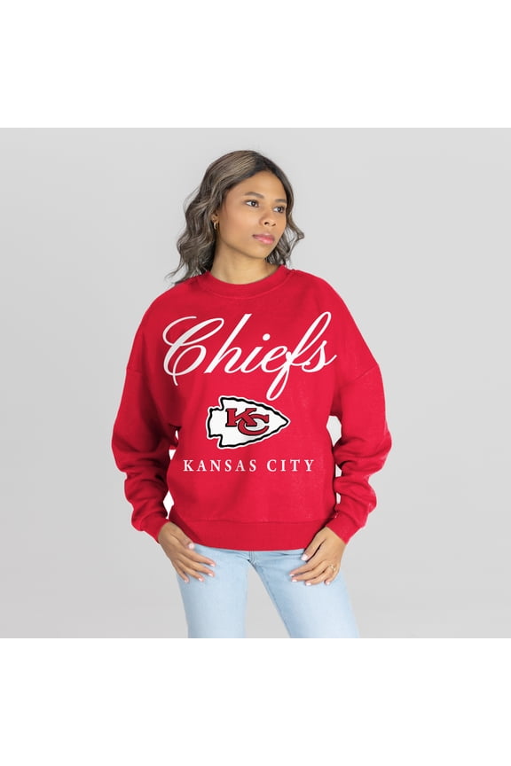 Women's Gameday Couture Red Kansas City Chiefs Legacy Club Premium Fleece Drop Shoulder Oversized Sweatshirt