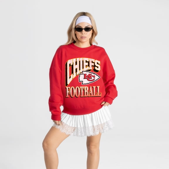 Women's Gameday Couture Red Kansas City Chiefs Main Character Oversized Premium Drop Shoulder Sweatshirt