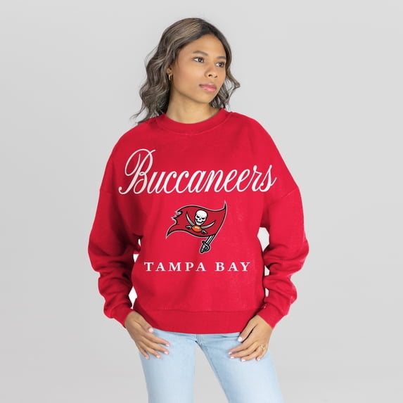 Women's Gameday Couture Red Tampa Bay Buccaneers Legacy Club Premium Fleece Drop Shoulder Oversized Sweatshirt