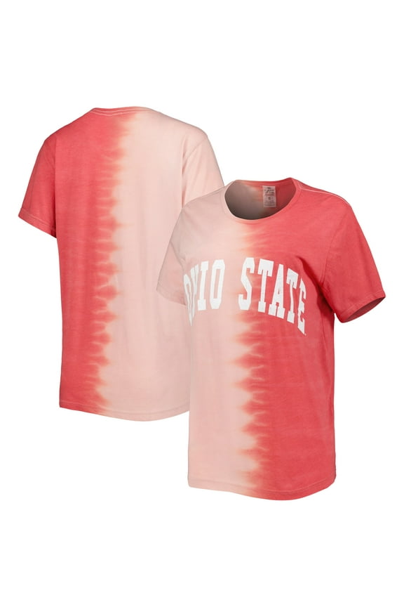 Women's Gameday Couture Scarlet Ohio State Buckeyes Find Your Groove Split-Dye T-Shirt