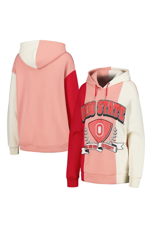Women's Gameday Couture Scarlet Ohio State Buckeyes Hall of Fame Colorblock Pullover Hoodie