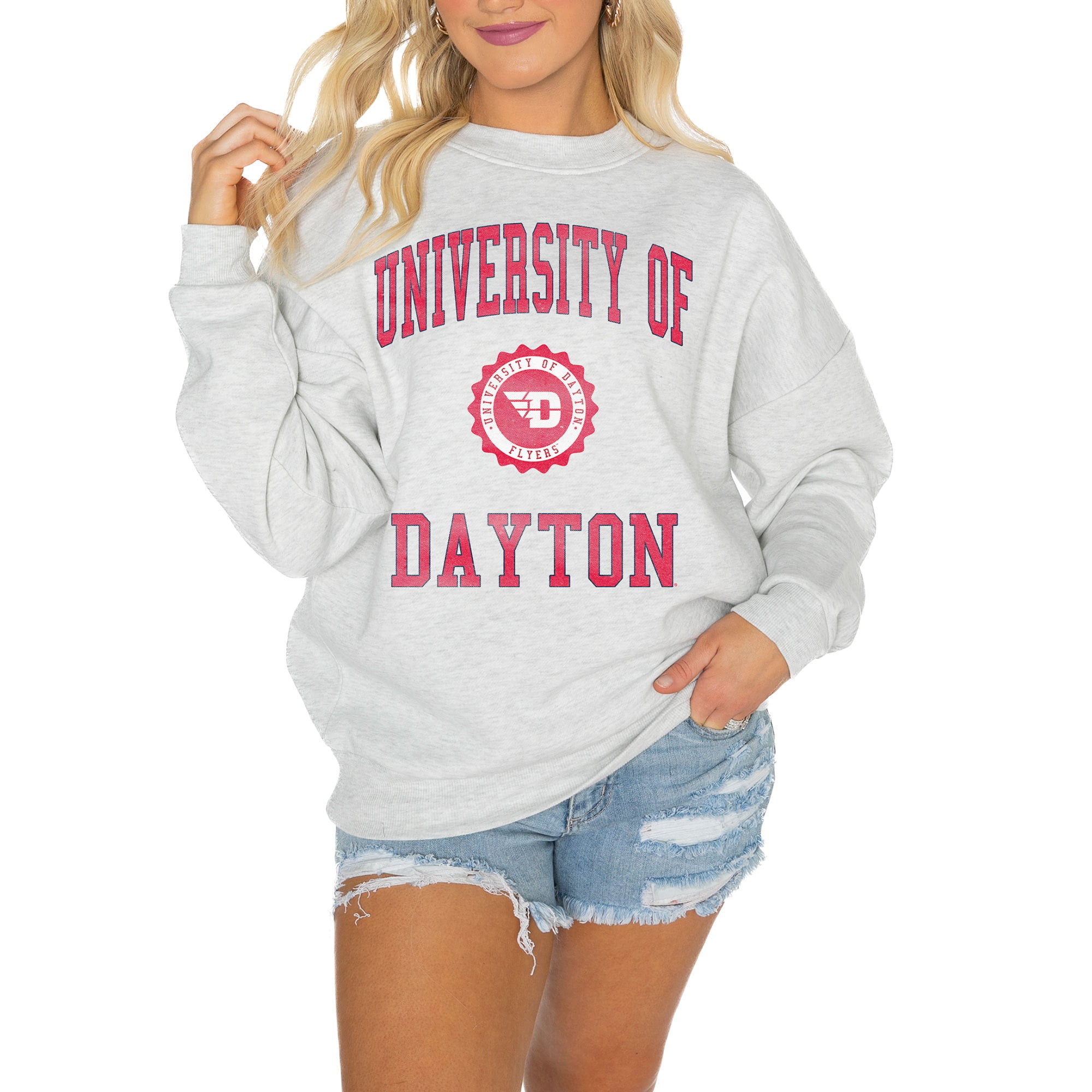 売れ筋商品|||ゲームデイ カットソー トップス レディース Women's White Creighton Bluejays Good Vibes Premium Fleece Drop Shoulder Pullover Sweatshirt White Women's Gameday Couture White Creighton Bluejays Oversized