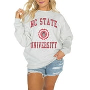 Women's Gameday Couture Steel NC State Wolfpack Good Vibes Premium Fleece Drop Shoulder Pullover Sweatshirt