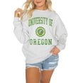 thumbnail image 1 of Women's Gameday Couture White Alabama A&M Bulldogs  Oversized Good Vibes Premium Fleece Drop Shoulder Pullover, 1 of 1