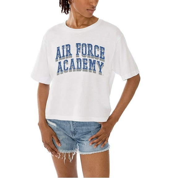 Women's Gameday Couture White Air Force Falcons Claim To Fame Boxy Cropped T-Shirt