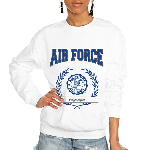 Women's Gameday Couture White Air Force Falcons It's a Vibe Classic Fleece Crewneck Pullover Sweatshirt