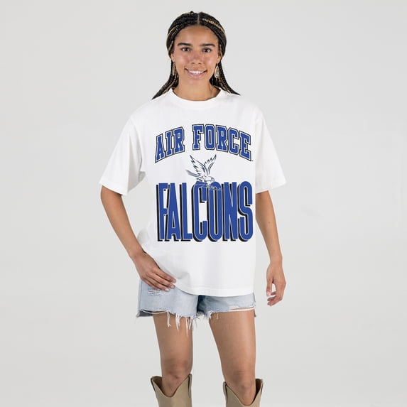 Women's Gameday Couture White Air Force Falcons Oversized Fierce Focus T-Shirt