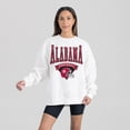 thumbnail image 1 of Women's Gameday Couture White Alabama Crimson Tide Oversized Good Vibes Premium Fleece Drop Shoulder Pullover Sweatshirt, 1 of 1
