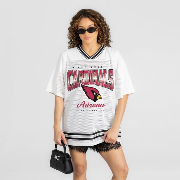 Women's Gameday Couture White Arizona Cardinals Squad Mentality V-Neck Sports Mesh Fashion Jersey