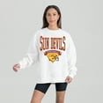 thumbnail image 1 of Women's Gameday Couture White Arizona State Sun Devils Oversized Good Vibes Premium Fleece Drop Shoulder Pullover, 1 of 1