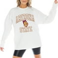 thumbnail image 1 of Women's Gameday Couture White Arizona State Sun Devils Mind Games Oversized Long Sleeve T-Shirt, 1 of 5