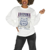 Women's Gameday Couture Arizona Wildcats White Oversized Drop Shoulder Fleece Drop Pullover Sweatshirt
