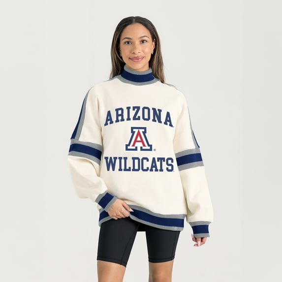 Women's Gameday Couture White Arizona Wildcats Oversized Vivid Turtleneck Sweatshirt