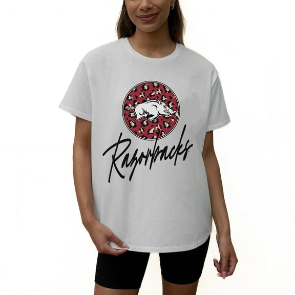 Women's Gameday Couture White Arkansas Razorbacks Wild Expectations Tri-Blend Flowy T-Shirt