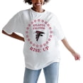 thumbnail image 1 of Women's Gameday Couture White Atlanta Falcons On Point Oversized Slogan T-Shirt, 1 of 2